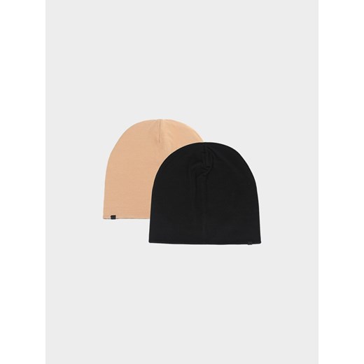 Dziecięca czapka beanie dwustronna 4F 4FJWSS25ACAPU505 - beżowa ze sklepu Sportstylestory.com w kategorii Czapki dziecięce - zdjęcie 178170465