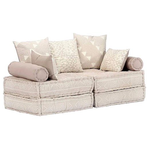 Dwuosobowa beżowa sofa modułowa - Montanex 2D ze sklepu Edinos.pl w kategorii Sofy i kanapy - zdjęcie 178170679