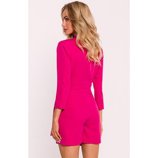 Krótki kombinezon z wiązaniem gładki fuksja M796, Kolor fuksja, Rozmiar L, MOE ze sklepu Intymna w kategorii Sukienki - zdjęcie 178173206