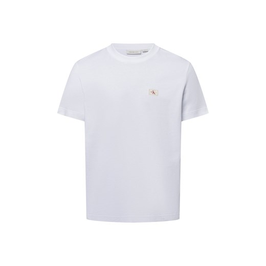 Calvin Klein Jeans Koszulka męska Mężczyźni Bawełna biały jednolity ze sklepu vangraaf w kategorii T-shirty męskie - zdjęcie 178173478