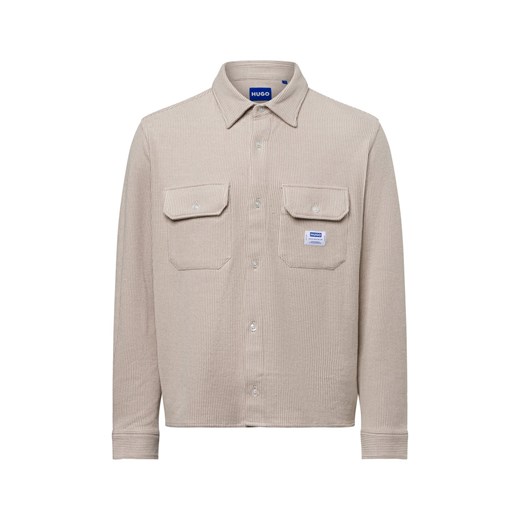 HUGO BLUE Męska koszula casual - Ekynone Mężczyźni Comfort Fit kitt wypukły wzór tkaniny ze sklepu vangraaf w kategorii Koszule męskie - zdjęcie 178173505