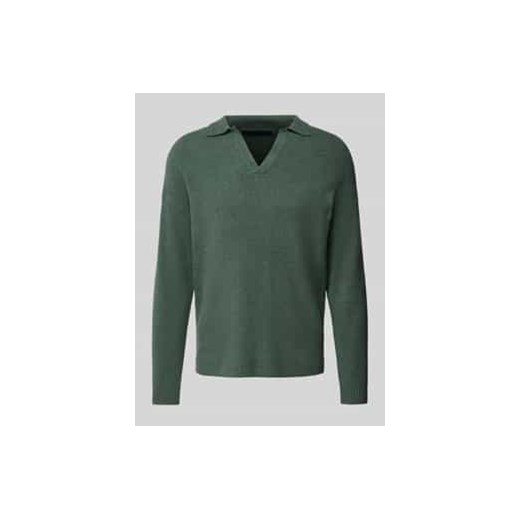 Sweter z dzianiny z prążkowanymi wykończeniami model ‘RUSTINO’ ze sklepu Peek&Cloppenburg  w kategorii Swetry męskie - zdjęcie 178175596