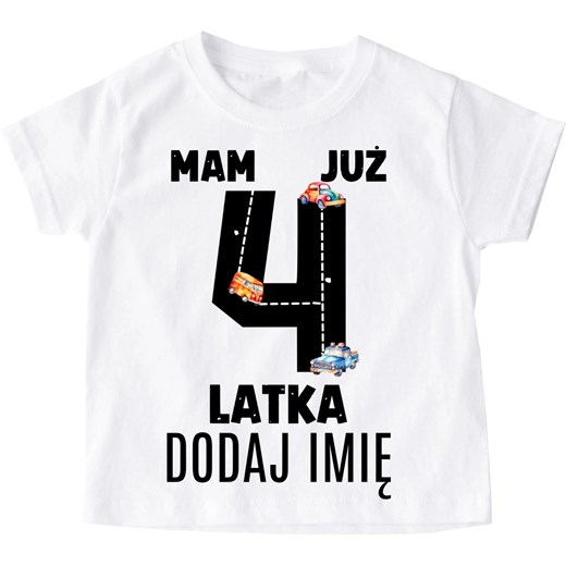 Koszulka na urodziny dla chłopczyka z imieniem mam już 4 LATKA Timeforf XL Time For Fashion