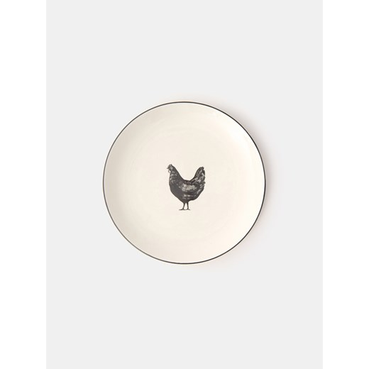 Sinsay - Talerz z ozdobnym nadrukiem - biały Sinsay One Size Sinsay