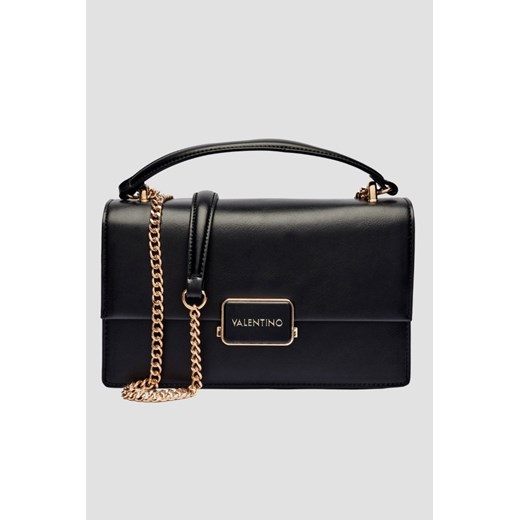 VALENTINO Czarna stylowa damska torebka Alpheus Flap Bag ze sklepu outfit.pl w kategorii Listonoszki - zdjęcie 178180016