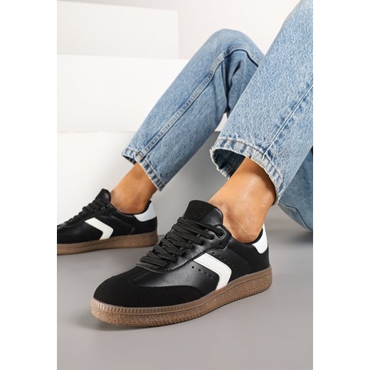 Czarne Sneakersy z Perforacją w Stylu Tenisówek Olirielis ze sklepu renee.pl w kategorii Buty sportowe damskie - zdjęcie 178182998