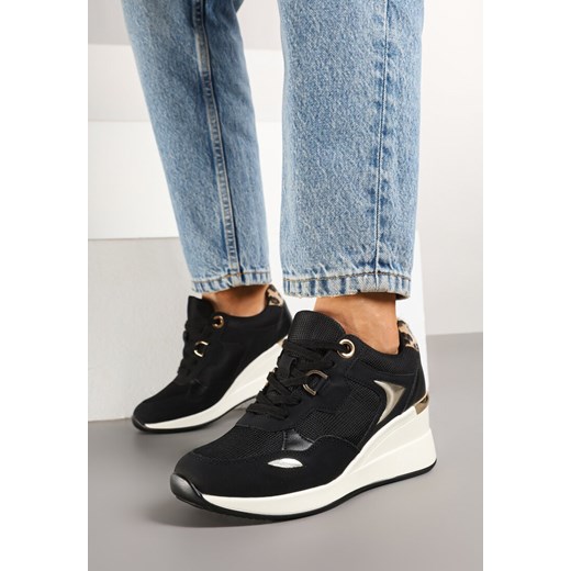 Czarne Miejskie Sneakersy na Koturnie Cenerra ze sklepu renee.pl w kategorii Buty sportowe damskie - zdjęcie 178183028