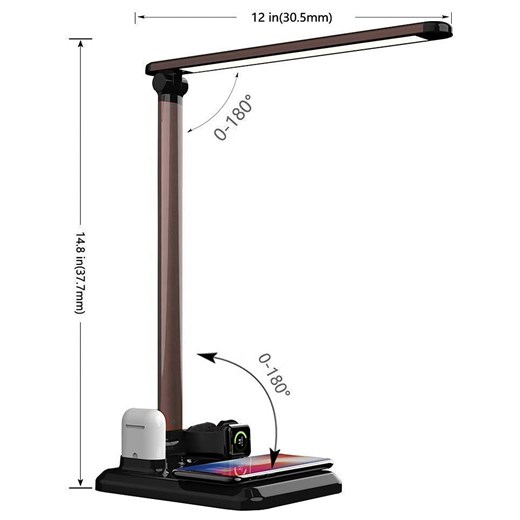 SmartCase Lampa stołowa LED 4w1 w kolorze brązowym ze stacją dokującą Smartcase onesize okazyjna cena Limango Polska