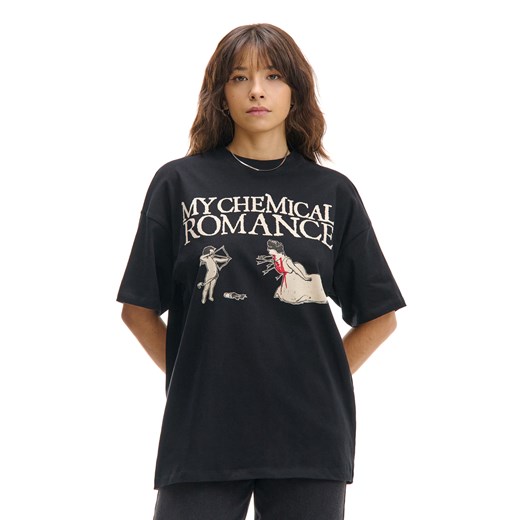 Cropp - Czarna koszulka oversize z My Chemical Romance - czarny ze sklepu Cropp w kategorii Bluzki damskie - zdjęcie 178184036