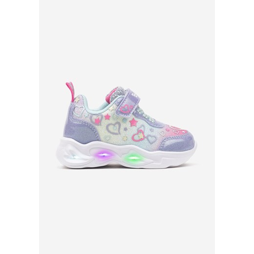 Niebieskie Buty Sportowe ze Świecącą Podeszwą i Zapięciem na Rzep Canelis ze sklepu born2be.pl w kategorii Buty sportowe dziecięce - zdjęcie 178184306