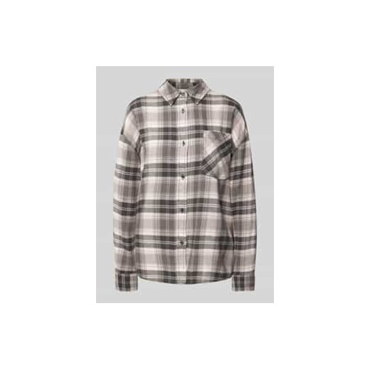 Bluzka flanelowa o kroju regular fit z kieszenią na piersi ze sklepu Peek&Cloppenburg  w kategorii Koszule damskie - zdjęcie 178187628