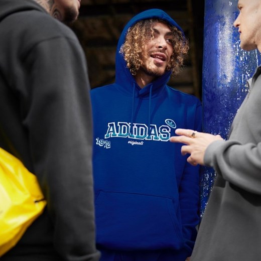ADIDAS BLUZA Z KAPTUREM GRADIENT HD BLU ze sklepu JD Sports  w kategorii Bluzy męskie - zdjęcie 178189839