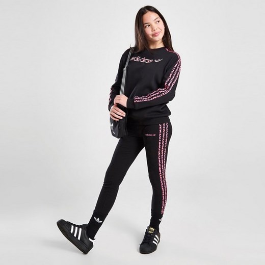 ADIDAS LEGGINGS LEOPARD 3STRIPE LEGG BLK G ze sklepu JD Sports  w kategorii Spodnie dziewczęce - zdjęcie 178190267