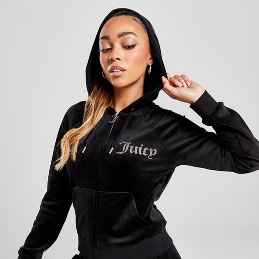 JUICY COUTURE BLUZA ROZPINANA Z KAPTUREM DMNT BLK ze sklepu JD Sports  w kategorii Bluzy damskie - zdjęcie 178190427