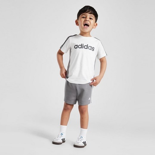 ADIDAS KOMPLET LINEAR TEESHT WHTGRY B ze sklepu JD Sports  w kategorii Komplety niemowlęce - zdjęcie 178190729