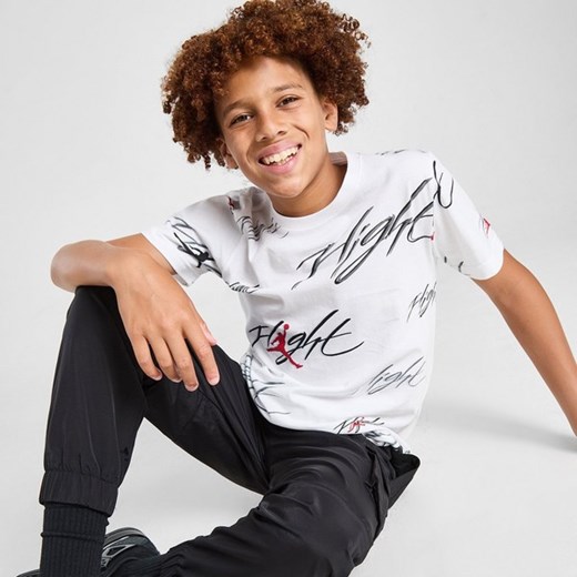 JORDAN T-SHIRT FLIGHT AOP TEE WT/BLK/RD B ze sklepu JD Sports  w kategorii T-shirty chłopięce - zdjęcie 178190755