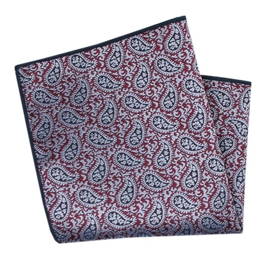 Męska, Elegancka Poszetka - Alties - Ciemna Czerwień ze Wzorem Paisley POSZALTTANIA0839 ze sklepu JegoSzafa.pl w kategorii Poszetki i butonierki - zdjęcie 178197429