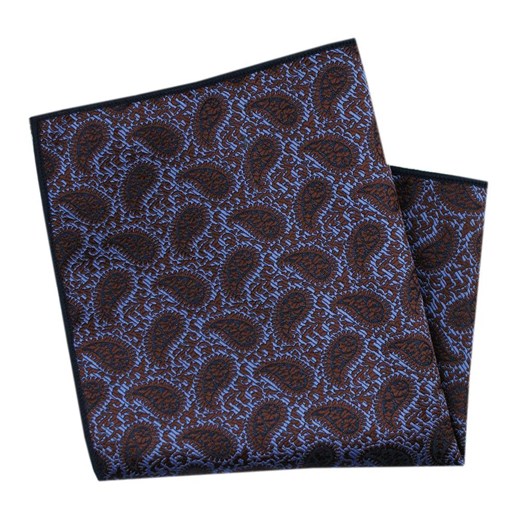 Męska, Elegancka Poszetka - Alties - Wzór Paisley, Kolor Bordowy i Niebieski POSZALTTANIA0838 ze sklepu JegoSzafa.pl w kategorii Poszetki i butonierki - zdjęcie 178197447