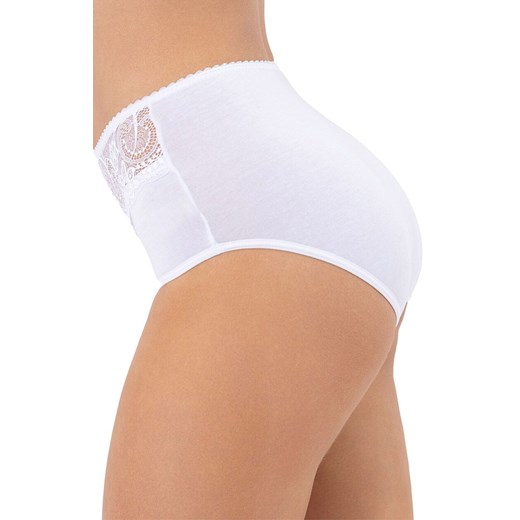 Białe figi z wysokim stanem F-MX-71/01, Kolor biały, Rozmiar 2XL, leptir ze sklepu Intymna w kategorii Majtki damskie - zdjęcie 178200189