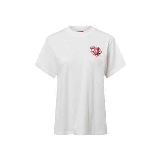 HUGO Koszulka damska - Vintage Tee_14 Kobiety Bawełna kitt jednolity ze sklepu vangraaf w kategorii Bluzki damskie - zdjęcie 178202535