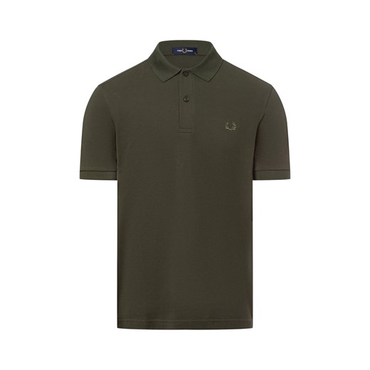 Fred Perry Męska koszulka polo Mężczyźni Bawełna zielony jednolity ze sklepu vangraaf w kategorii T-shirty męskie - zdjęcie 178202566
