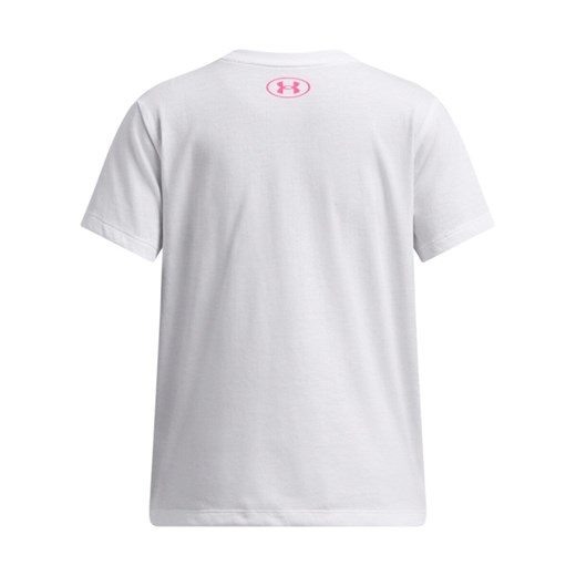 Dziewczęcy t-shirt z nadrukiem Under Armour UA Big Logo SS - biały ze sklepu Sportstylestory.com w kategorii Bluzki dziewczęce - zdjęcie 178209376