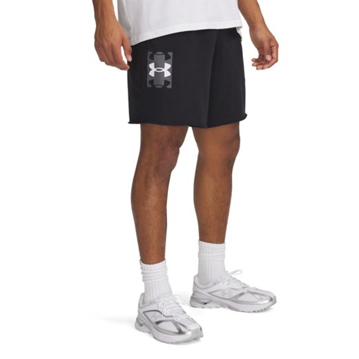 Męskie spodenki dresowe Under Armour UA Rival Terry Logo 8 in Short - czarne ze sklepu Sportstylestory.com w kategorii Spodenki męskie - zdjęcie 178209438