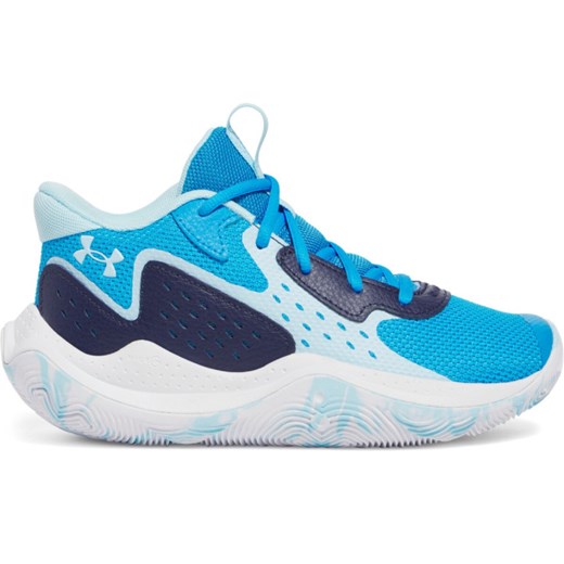 Dziecięce buty do koszykówki Under Armour UA GS JET \'23 - niebieskie ze sklepu Sportstylestory.com w kategorii Buty sportowe dziecięce - zdjęcie 178209478