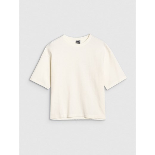 Damski t-shirt basic 4F 4FRSS25TTSHF2651 - biały ze sklepu Sportstylestory.com w kategorii Bluzki damskie - zdjęcie 178209699