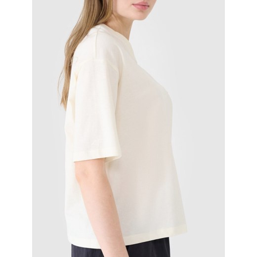 Bluzka damska 4F biała sportowa z okrągłym dekoltem 