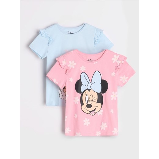 Sinsay - Bawełniana koszulka Disney 2 pack - różowy Sinsay 128 Sinsay