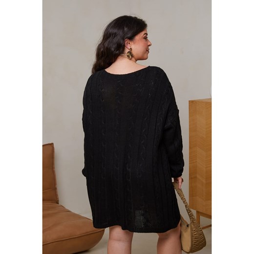 Sukienka Curvy Lady na spacer mini z długim rękawem 