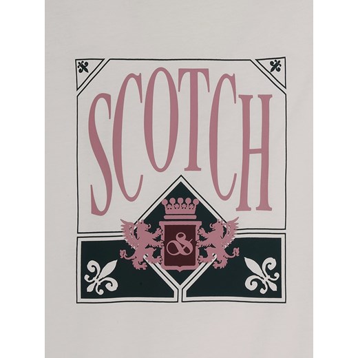 T-shirt męski biały SCOTCH&SODA z krótkim rękawem