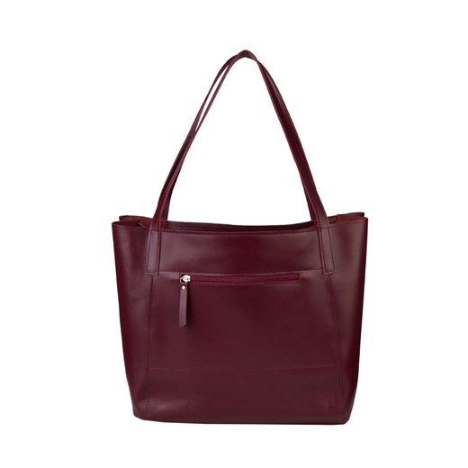 bordowa torebka damska  skórzana zapinana na zamek shopper 32x54/32(po złożeniu boków)x16cm okazja Słoń Torbalski