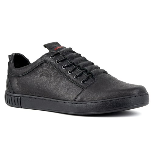 Polbut Buty męskie skórzane casual 2121/2 czarne ze sklepu ButyModne.pl w kategorii Półbuty męskie - zdjęcie 178214179