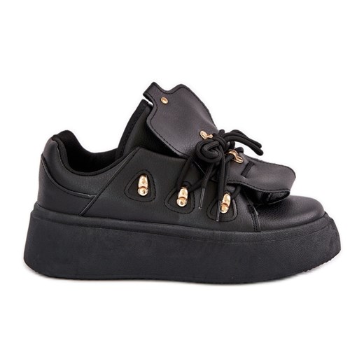 Sneakersy Damskie Na Platformie Czarne ze sklepu ButyModne.pl w kategorii Buty sportowe damskie - zdjęcie 178214475