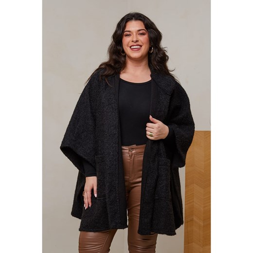 Curvy Lady Ponczo w kolorze czarnym ze sklepu Limango Polska w kategorii Poncza - zdjęcie 178215085
