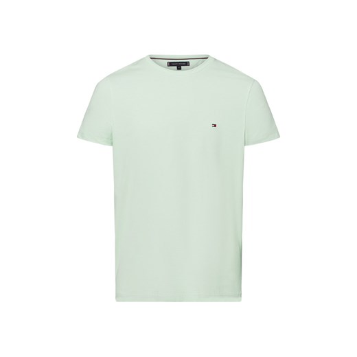 Tommy Hilfiger T-shirt męski Mężczyźni Dżersej miętowy jednolity ze sklepu vangraaf w kategorii T-shirty męskie - zdjęcie 178215849