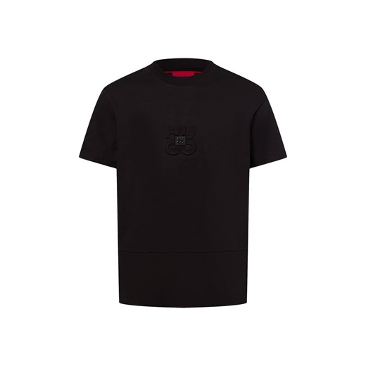 HUGO Koszulka męska Debostac Mężczyźni Bawełna czarny jednolity ze sklepu vangraaf w kategorii T-shirty męskie - zdjęcie 178215878