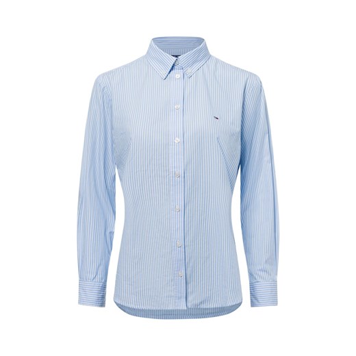 Tommy Jeans Damska bluzka koszulowa Tommy Jeans Kobiety Bawełna jasnoniebieski w paski ze sklepu vangraaf w kategorii Koszule damskie - zdjęcie 178215906