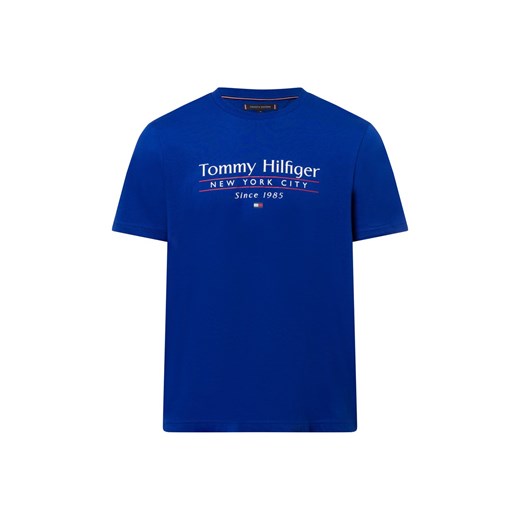 Tommy Hilfiger Koszulka męska Mężczyźni Bawełna błękit królewski jednolity ze sklepu vangraaf w kategorii T-shirty męskie - zdjęcie 178215915