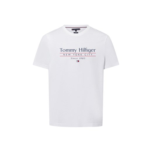 Tommy Hilfiger Koszulka męska Mężczyźni Bawełna biały jednolity ze sklepu vangraaf w kategorii T-shirty męskie - zdjęcie 178215916