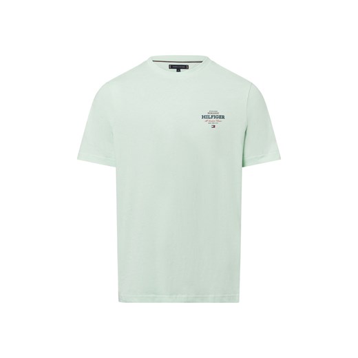 Tommy Hilfiger Koszulka męska Mężczyźni Bawełna zielony jednolity ze sklepu vangraaf w kategorii T-shirty męskie - zdjęcie 178215919