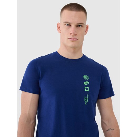 Męski t-shirt z nadrukiem 4F 4FRSS25TTSHM2689 - granatowy ze sklepu Sportstylestory.com w kategorii T-shirty męskie - zdjęcie 178218579