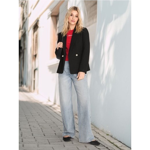 Sinsay - Jeansy high waist - turkusowy ze sklepu Sinsay w kategorii Jeansy damskie - zdjęcie 178220466