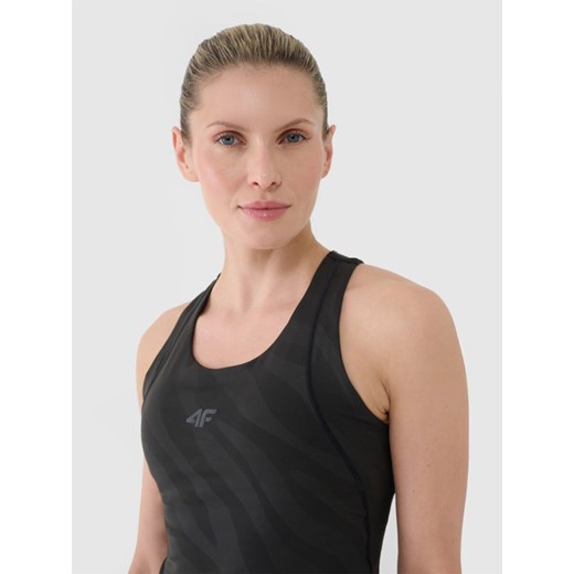 Damski top treningowy 4F 4FWSS25TFSLF413 - czarny ze sklepu Sportstylestory.com w kategorii Bluzki damskie - zdjęcie 178220739