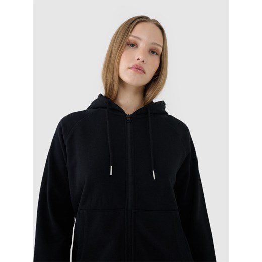 Damska dresowa rozpinana z kapturem 4F 4FWSS25TSWSF1541 - czarna ze sklepu Sportstylestory.com w kategorii Bluzy damskie - zdjęcie 178220867