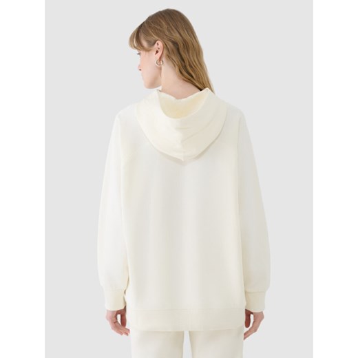 Damska bluza dresowa nierozpinana z kapturem 4F 4FWSS25TSWSF1544 - biała ze sklepu Sportstylestory.com w kategorii Bluzy damskie - zdjęcie 178220887