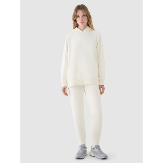Damska bluza dresowa nierozpinana z kapturem 4F 4FWSS25TSWSF1544 - biała XXL Sportstylestory.com