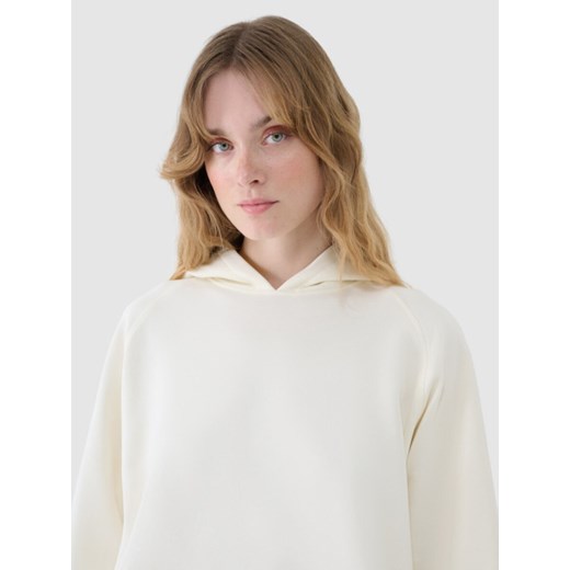 Damska bluza dresowa nierozpinana z kapturem 4F 4FWSS25TSWSF1544 - biała XXL Sportstylestory.com